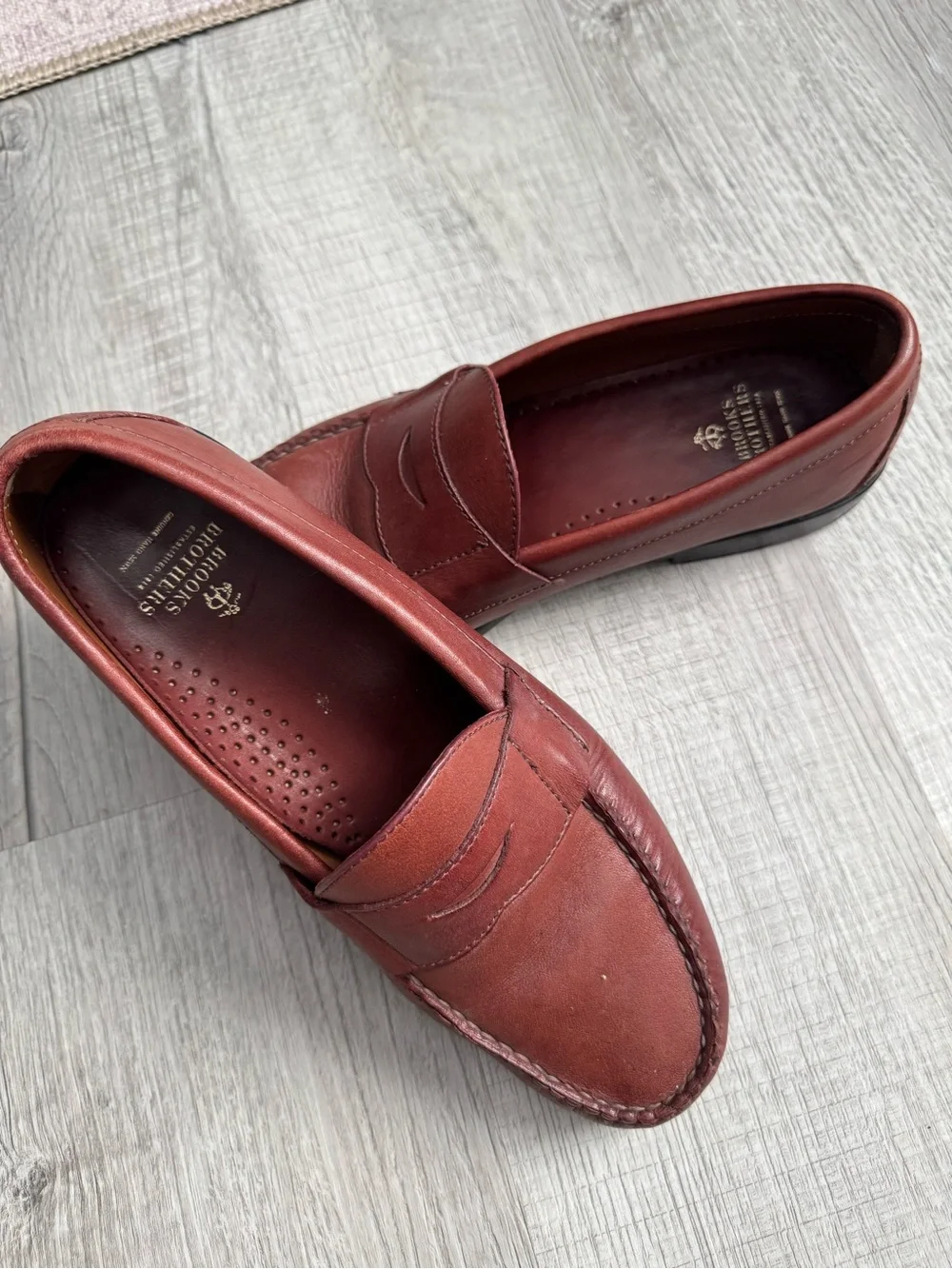 Brooks Brothers Men's Rust Brown Leather Penny Loafers